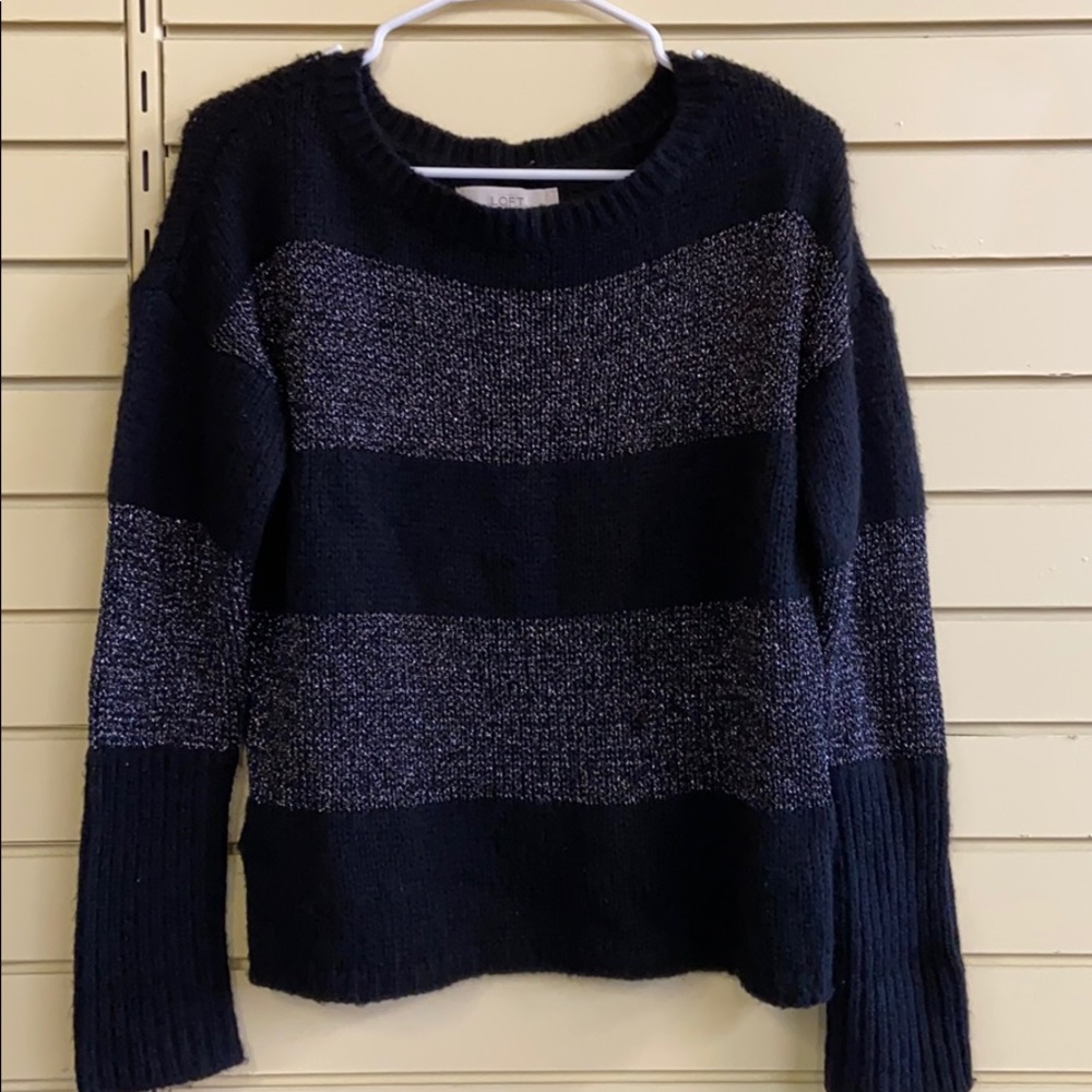 LOFT Black and shimmer sweater
